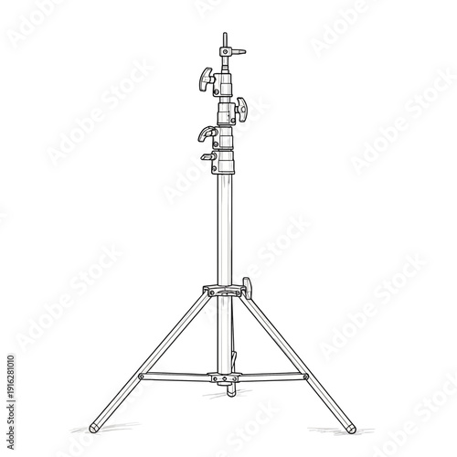 Studio lighting stand, sketch illustration
