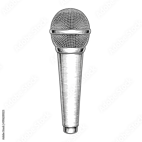 Vintage Microphone Sketch