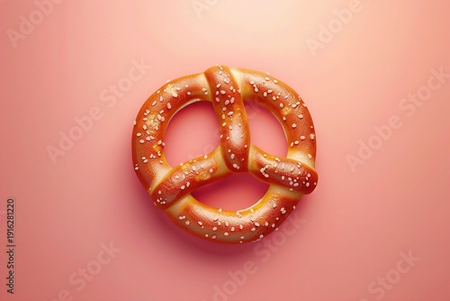 A vector icon of a crunchy pretzel with salt crystals, centered on a solid background.