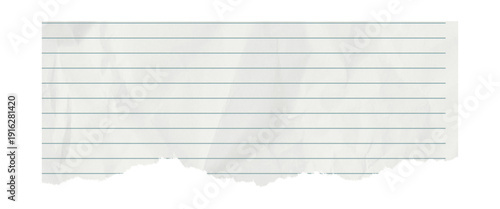 Photos Blank crumpled lined paper notebook paper with torn edges isolated on transparen