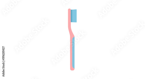 Flat vector icon of a toothbrush, isolated object, simple flat design, pastel color scheme, clean minimal style