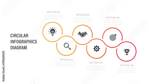 Circuler Infographic design template. 4 steps timeline journey. Process diagram, Infographic elements vector illustration.