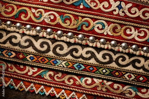 Kazakh folk ornament, closeup of photo