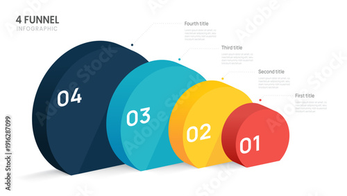 Sales funnel Infographic diagram template for business. Modern Timeline 4 steps Tunnel, presentation vector infographics.
