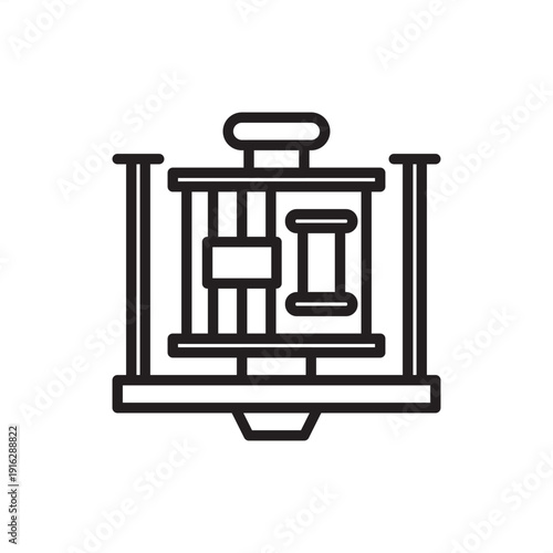 Subsea tree icon. Deepwater oil and gas production, representing seafloor wellhead control valves, underwater hydraulic actuators, offshore energy extraction, and maritime petroleum engineering.