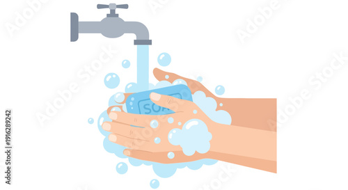 Washing Hands with Soap and Running Water
