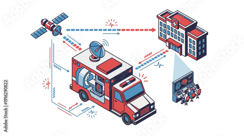Isometric Cloud Security and Email Automation: Robotic Arms Filtering Data on Conveyor Belt