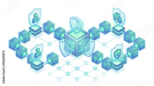 Isometric Cloud Security and Email Automation: Robotic Arms Filtering Data on Conveyor Belt