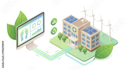 Isometric Cloud Security and Email Automation: Robotic Arms Filtering Data on Conveyor Belt