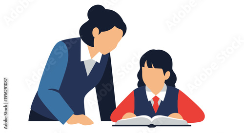 Teacher Helping Student With Homework