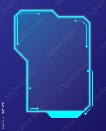 Smoothly curved dividers and luminous outlines create a modern visual identity.