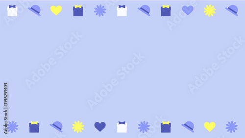 季節のモチーフ上下イラスト　カラー背景　父の日