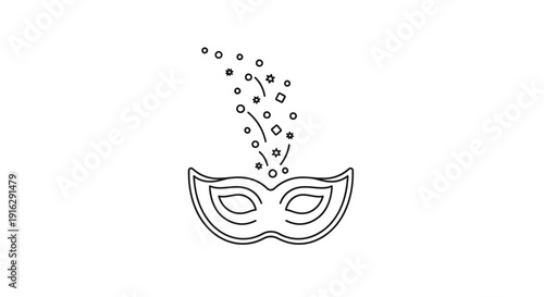 Wallpaper Mural Masquerade Mask with Confetti and Stars Icon Torontodigital.ca