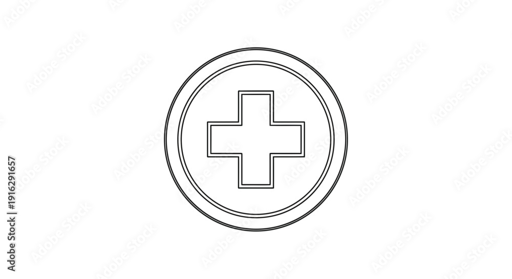 Fototapeta premium Medical Cross Icon, Health Care Symbol, First Aid Sign, Emergency, Medicine, Healthcare, Hospital, Clinic, Pharmacy