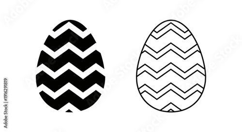 Zigzag pattern easter eggs design vector illustration set Vector