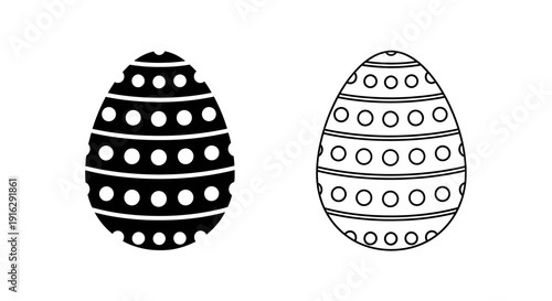 Easter eggs with polka dots and stripes Vector