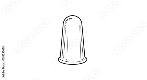 Line drawing of a single cupping therapy tool, isolated on white background.