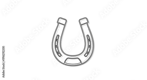 Lucky Horseshoe Sketch - Vintage Good Luck Symbol