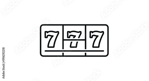 Lucky Seven Slot Machine Reels - Jackpot Symbol Icon