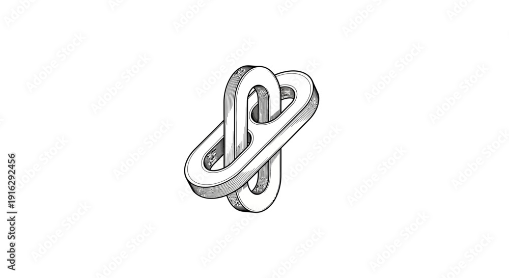 Obraz premium Interlocking Chain Links Symbol, Infinity Loop, Connection, Unity, Strength, Business Concept