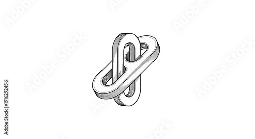 Interlocking Chain Links Symbol, Infinity Loop, Connection, Unity, Strength, Business Concept
