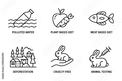 Set of vector icons representing communication and human connection