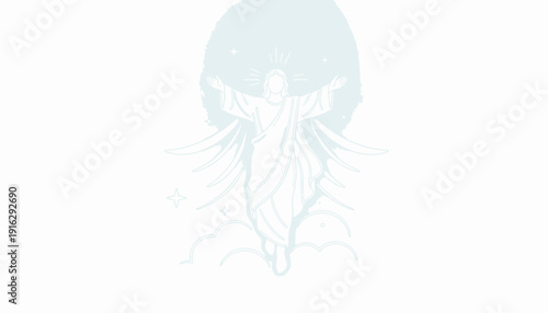 Jesus Ascending to Heaven, Divine Light, Religious Symbolism, Christian Art