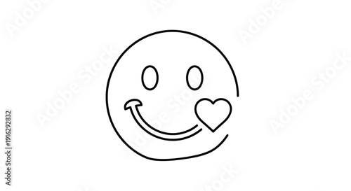 Happy Face with Heart Icon - Love, Joy, and Affection Symbol