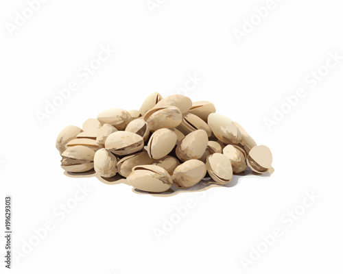 A small pile of shelled pistachios isolated on a white background