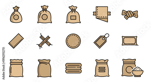 Zakat Al Fitr and Islamic Charity Donation Line Icons Set