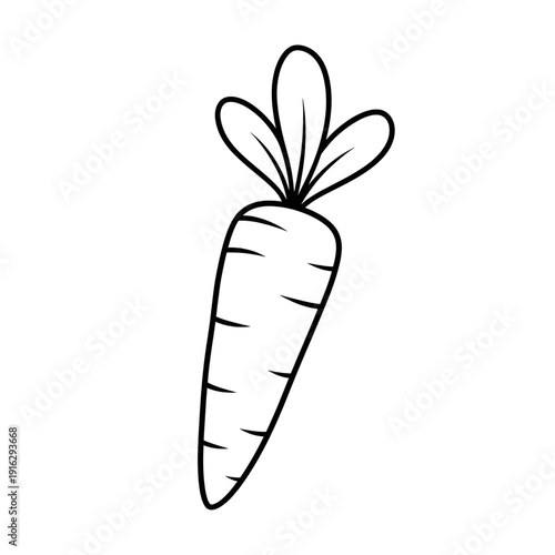 Simple Carrot Outline Illustration of Colouring Page 