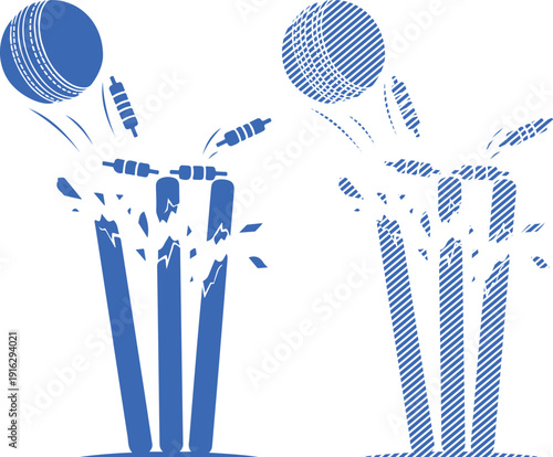 Cricket line set silhouette isolated on transparent background