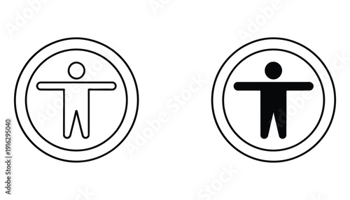 Accessibility icon design with white background, inclusive universal access symbol collection