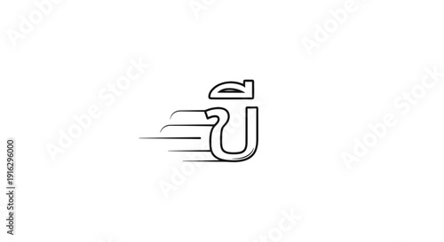 Thai Letter "Yo Yak" (ย) with Speed Lines - Fast Delivery Concept