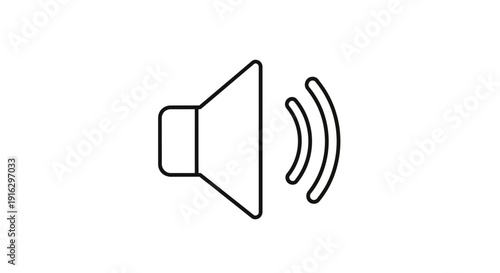 Sound Wave Icon, Speaker Symbol, Volume Control, Audio Signal, Music Symbol, Vector Illustration