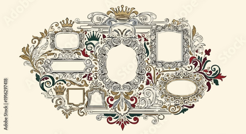 Ornate Silver Frame with Floral Decorations.