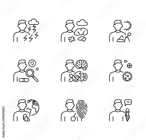Series of vector icons representing payment methods and time management