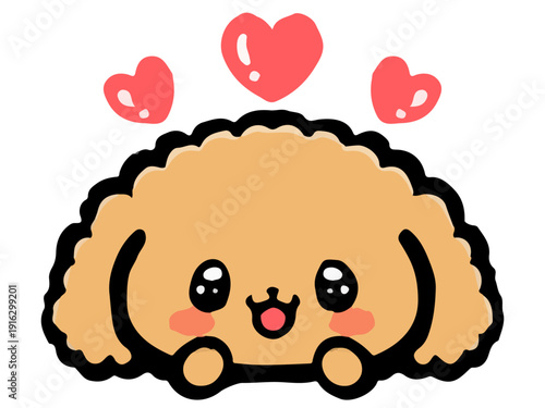 かわいいトイプードルの顔アイコンイラスト素材2