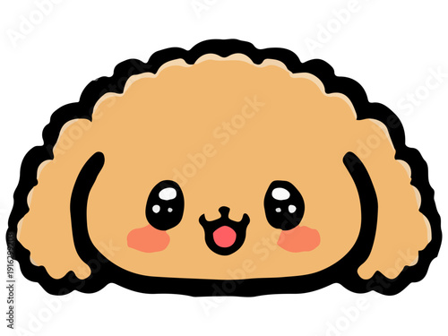 かわいいトイプードルの顔アイコンイラスト素材