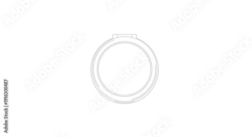Simple line drawing of a hose clamp, isolated on white background