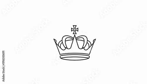 Royal Crown Icon, Symbol of Monarchy, Power, and Authority, Elegant Line Art