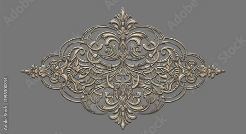 Intricate Metal Ornament with Floral Pattern.