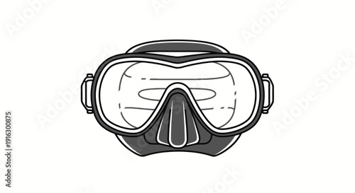 Scuba Diving Mask Illustration - Snorkeling Gear for Underwater Exploration