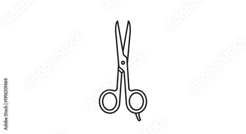 Professional Hairdressing Scissors Icon - Minimalist Line Art