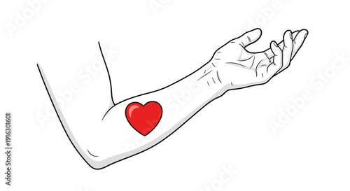 Red Heart Tattoo on Arm - Symbol of Love, Health, and Passion