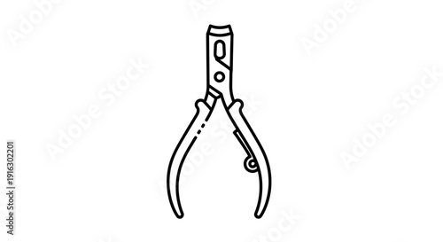 Nail Clippers Icon, Manicure Tool, Grooming Equipment, Simple Line Art