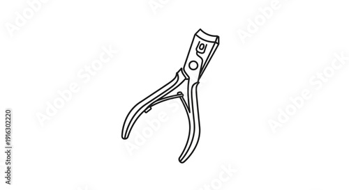 Nail Clippers Tool - Simple Line Drawing Illustration