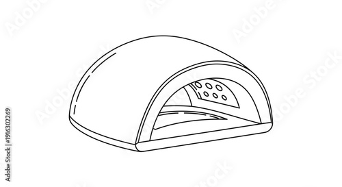 Nail Lamp Dryer Machine Line Art Icon Vector Illustration