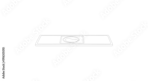 Minimalist Outline of a Single Microscope Slide with Specimen Holder