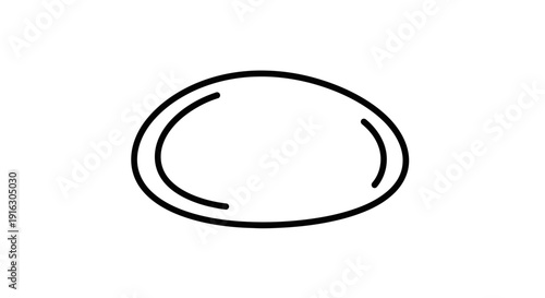Minimalist Oval Shape Outline, Simple Geometric Form, Abstract Design Element